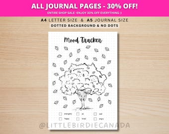 Leaves Mood Tracker - PRINTABLE Journal Page - Planner Page - Feelings Tracker - Daily Mood Tracker - Journal Template - Autumn Mood Tracker