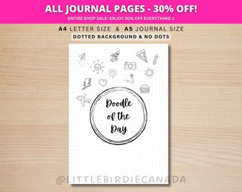 Doodle Of The Day - PRINTABLE Journal Page - Planner Page - Drawing Page - Drawing Journal Page - Doodle Challenge - Daily Doodle Page