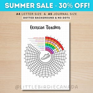 Exercise Tracker Wheel - PRINTABLE Journal Page - Workout Tracker - Fitness Tracker - Health Tracker - Fitness Journal - Track Exercise