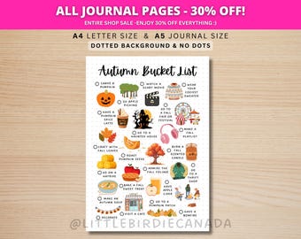 Autumn Bucket List - PRINTABLE Journal Page - Fall Activities - Autumn Activities - Fall Bucket List - Fall To Do List - Autumn To Do List