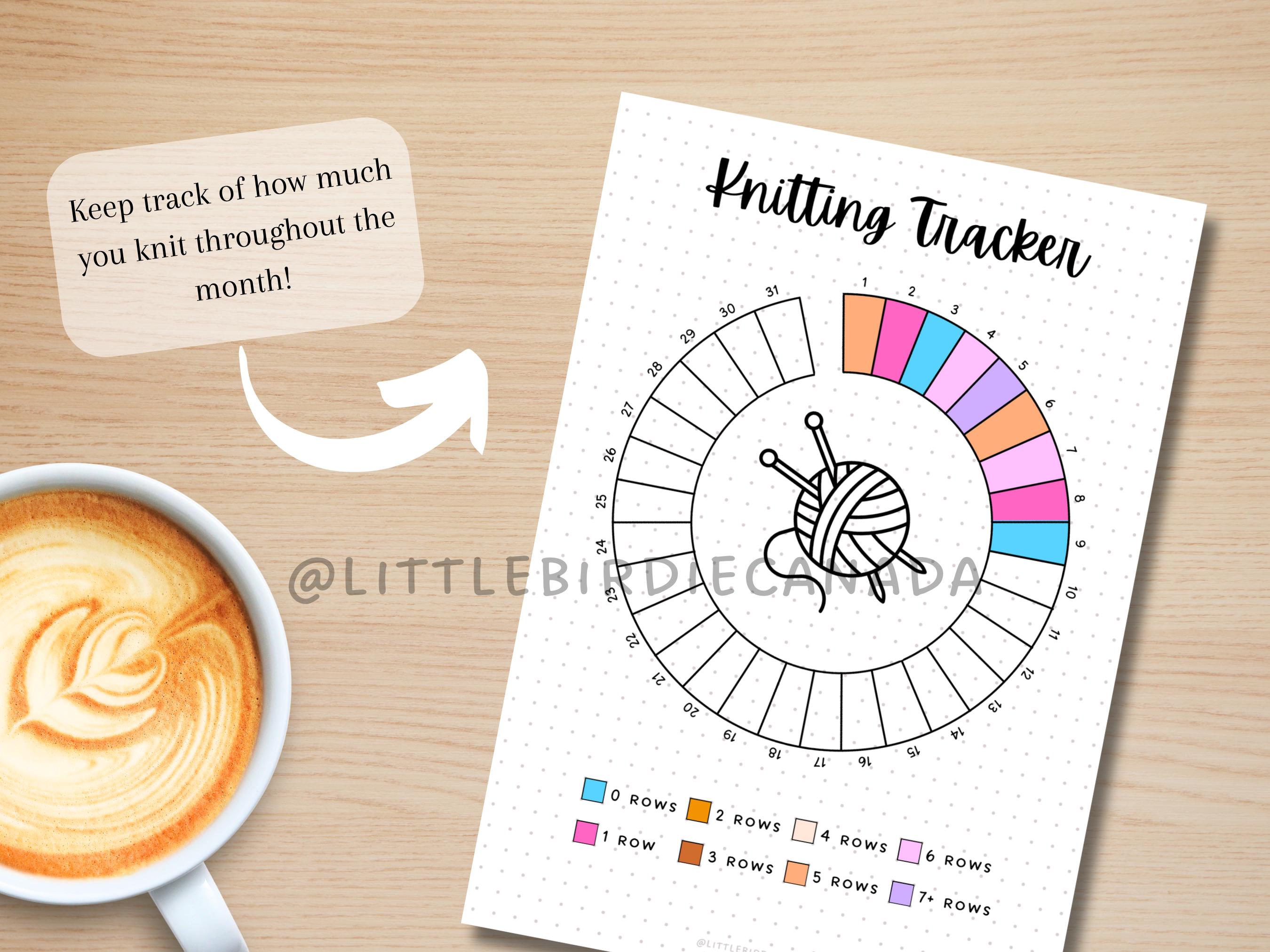 Knitting Tracker - PRINTABLE Journal Page - Habit Tracker - Track Knitting - Knitting Journal ...