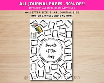 Movie Doodle Of The Day - PRINTABLE Journal Page - Planner Page - Daily Drawing Page Drawing Journal Page - Doodle Challenge - Daily Doodle