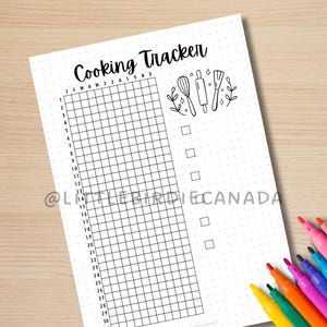 Cooking Tracker - PRINTABLE Journal Page - Planner Page - Tracking ...