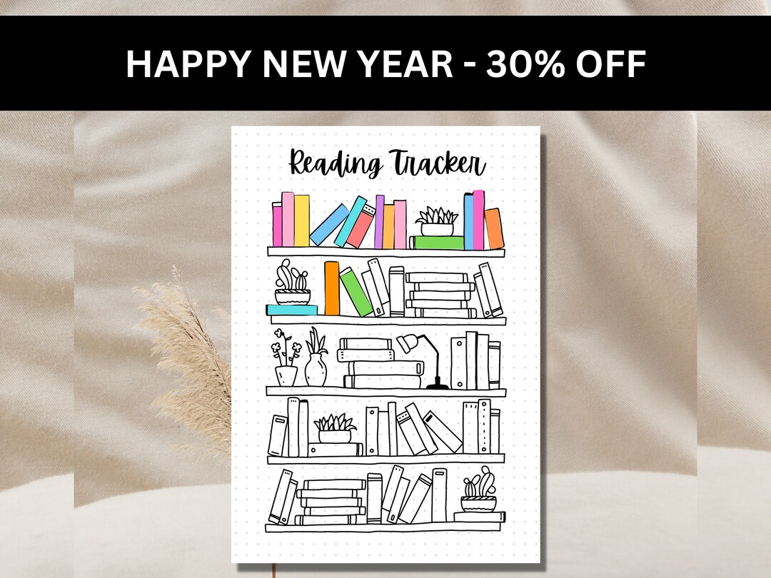 Bookshelf Reading Tracker A5 Journal Page PRINTABLE Tracker Reading Log ...
