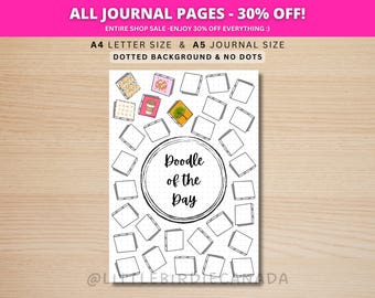 Book Doodle Of The Day - PRINTABLE Journal Page - Planner Page - Drawing Page - Drawing Journal Page - Doodle Challenge - Daily Doodle