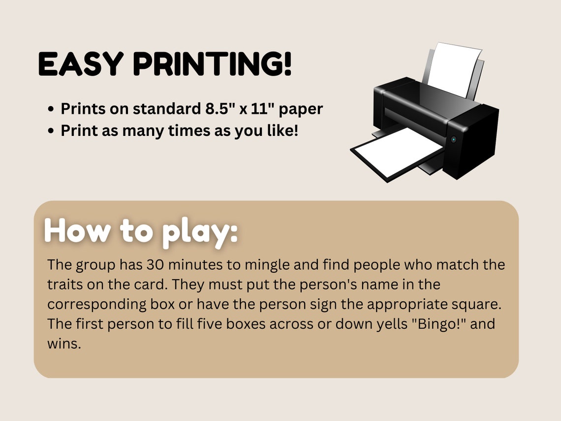 Networking Bingo Game Workplace Bingo Work Bingo Icebreaker Etsy Canada