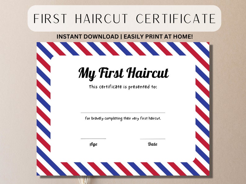My First Haircut Certificate First Haircut Keepsake First Hair - Etsy