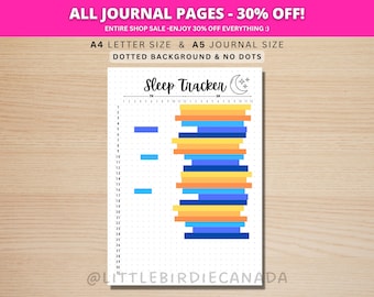 Sleep Tracker - PRINTABLE Journal Page - Monthly Sleep Tracker - Sleep Log - Sleep Analysis - Sleep Quality - Sleep Cycle - Planner Page