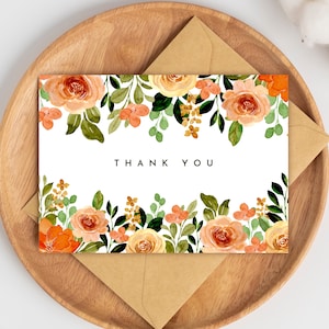 PRINTABLE Thank You Card - Flower Thank You Card - Floral Thank You Card - Printable Card - Thanks Card - Floral Card - Pretty Thank You