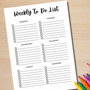 Task Tuesday Weekly to Do List - PRINTABLE Journal Page - Planner Page - Weekly ...