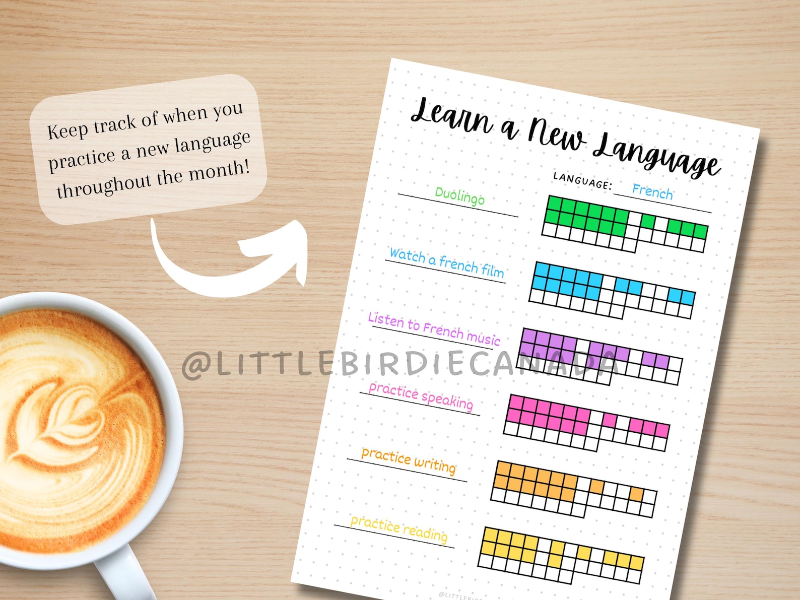 Learn A New Language - PRINTABLE Journal Page - Language Worksheet ...