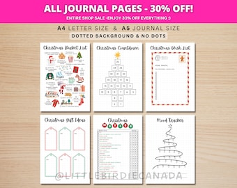Christmas Journal Bundle - PRINTABLE A5 Journal Pages - Value Pack
