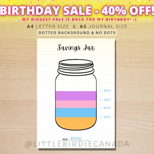 Sparbuch Seite - DRUCKBARE Journal Seite - Druckbare Sparspiel - Spar-Tracker - Spar-Tracker - Budget Ziel - Sparglas