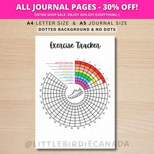 Exercise Tracker Wheel - PRINTABLE Journal Page - Workout Tracker - Fitness Tracker - Health Tracker - Fitness Journal - Track Exercise