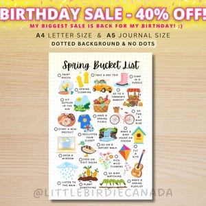 Frühling Bucket List - Frühlingsaktivitäten - DRUCKBARE Journalseite - Planerseite - Frühlings To Do Liste - Frühlingsaktivitätsliste - Lustige Frühlingsliste