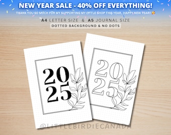 2025 Cover Page - 2025 Journal Page - PRINTABLE Title Page - 2025 Title Page - 2025 Planner Cover - Printable Cover Page - A5 & A4 Size