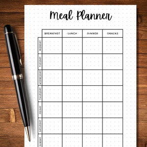 Meal Planner - PRINTABLE Journal Page - Planner Page - Printable Meal Plan Template - Food Journal - Food Log - Food Tracker - Food Diary image 8