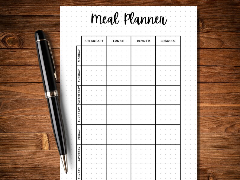 Meal Planner - PRINTABLE Journal Page - Planner Page - Printable Meal Plan Template - Food Journal - Food Log - Food Tracker - Food Diary image 8