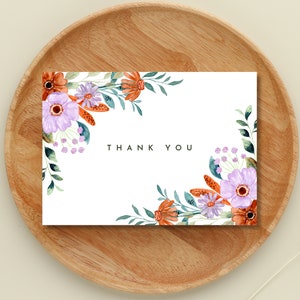PRINTABLE Thank You Card Flower Thank You Card Floral Thank You Card ...