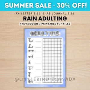 Rain Adulting Tracker - PRINTABLE Journal Page - Colored Journal Page