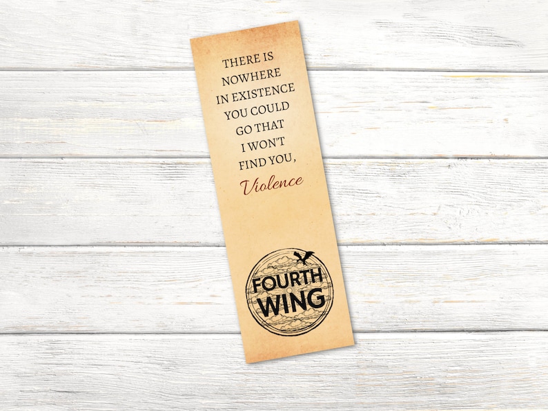 Fourth Wing Bookmark Printable Bookmark Quote Bookmark - Etsy