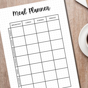 Meal Planner - PRINTABLE Journal Page - Planner Page - Printable Meal Plan Template - Food Journal - Food Log - Food Tracker - Food Diary image 7