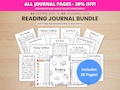 READING JOURNAL BUNDLE - Printable Journal Pages - Digital Planner Pages - A5 & A4 Size - Value Pack - 28 Pages - Dots and No Dots