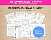 READING JOURNAL BUNDLE - Printable Journal Pages - Digital Planner Pages - A5 & A4 Size - Value Pack - 28 Pages - Dots and No Dots