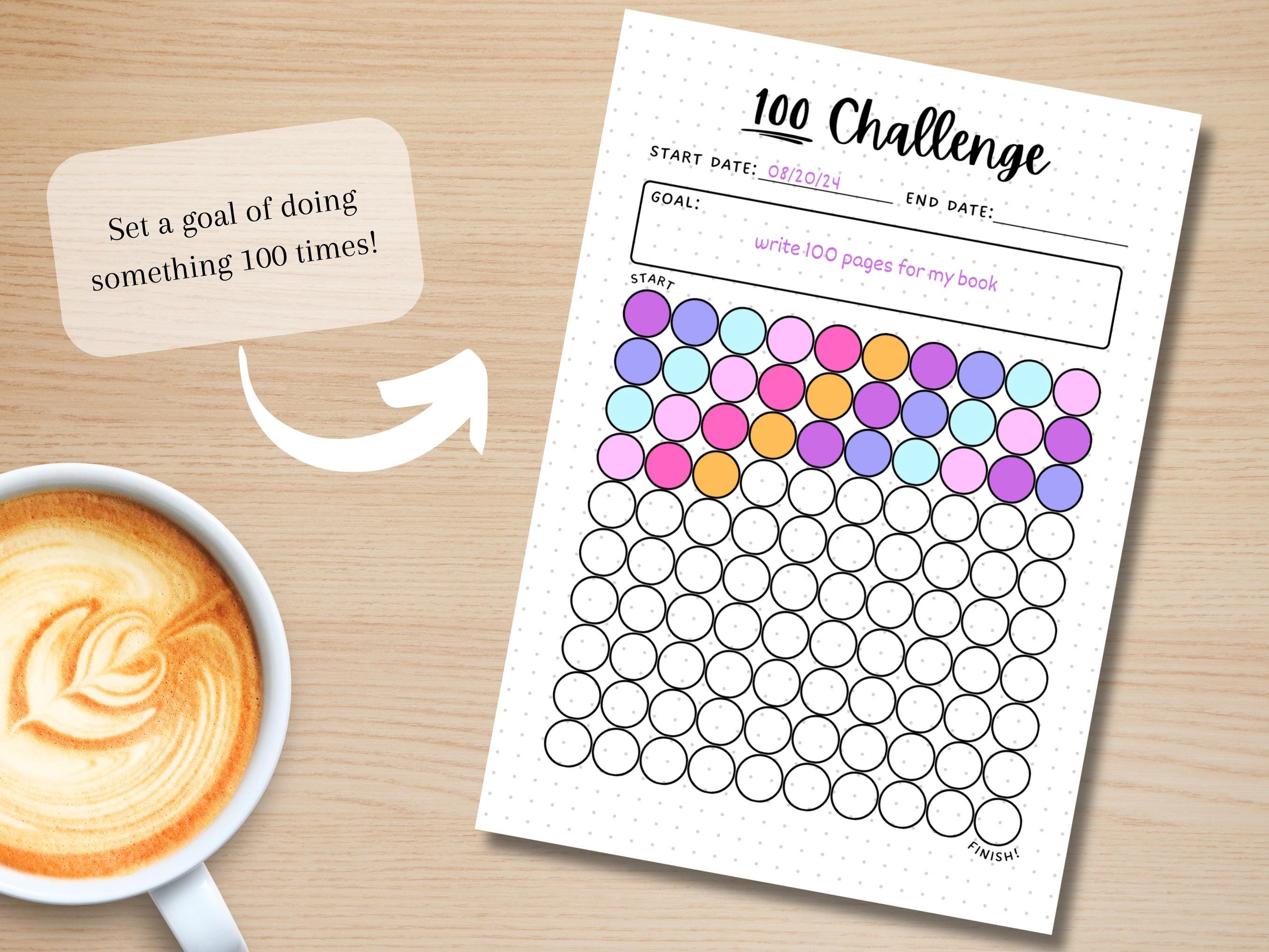 100 Challenge - PRINTABLE Journal Page - Goal Tracker - Fitness ...
