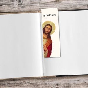 Is That Smut Bookmark Funny Jesus Bookmark Printable Bookmark Funny Peeking Jesus Bookmark Jesus Smut Bookmark Funny Smut Bookmark Gift Idea image 7