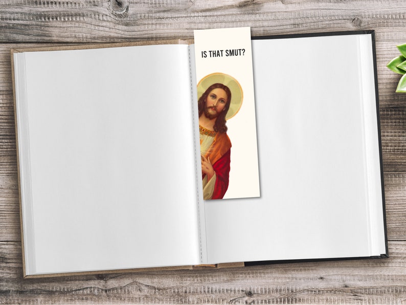 Is That Smut Bookmark Funny Jesus Bookmark Printable Bookmark Funny Peeking Jesus Bookmark Jesus Smut Bookmark Funny Smut Bookmark Gift Idea image 7
