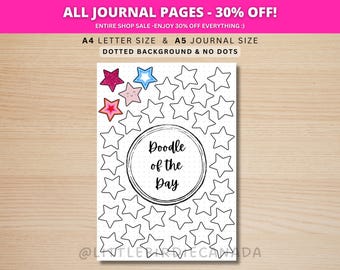 Star Doodle Of The Day - PRINTABLE Journal Page - Planner Page - Daily Drawing - Drawing Journal Page - Doodle Challenge - Daily Doodle
