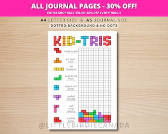 Kids Chore Tracker - PRINTABLE Journal Page - Kids Chore Game - Fun Habit Tracker - Kids Chores - Kids Activity - Fun Chore Tracker