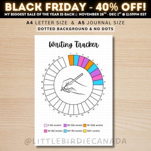 Registro de escritura - Página de diario imprimible - Registro de escritura - Conteo de palabras - Registro de palabras - Página de planificación imprimible - Desafío de escritura