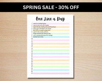 One Line A Day - A5 Journal Page - PRINTABLE Tracker - Memory Tracker - Daily Tracker - Daily Gratitude Journal - Highlight Of The Day