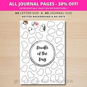 Ghost Doodle Of The Day - PRINTABLE Journal Page - Planner Page - Drawing Page - Drawing Journal Page - Doodle Challenge - Daily Doodle