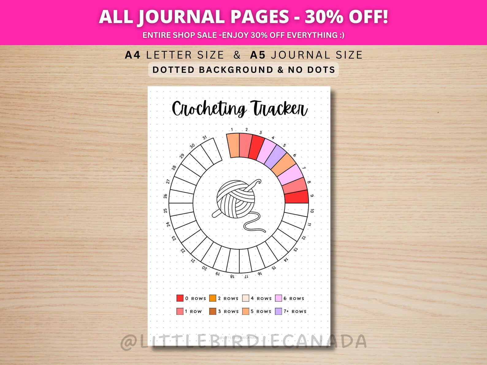 Crocheting Tracker - PRINTABLE Journal Page - Habit Tracker - Track ...