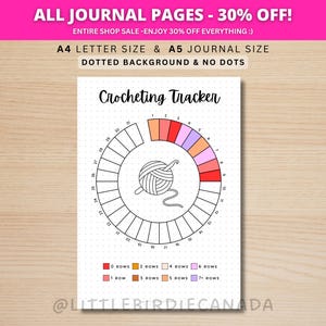 Hakentracker - AFDRUKBARE dagboekpagina - gewoontetracker - haken bijhouden - dagboekpagina haken - gehaakte tracker - hobbytracker