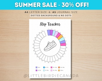 Step Tracker Monthly - PRINTABLE Journal Page - Planner Page - Fitness Tracker - Health Tracker - Fitness Goal - Step Goal - Track Steps