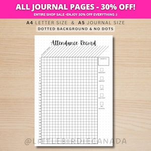 Attendance Record Tracker - PRINTABLE Teacher Planner Page - Track Attendance - Student Attendance - Absence Tracker - Attendance Sheet