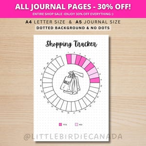 Shopping Tracker - PRINTABLE Journal Page - Planner Page - Spending Tracker - Track Shopping Habits - Shopping Log - Shopping Manager