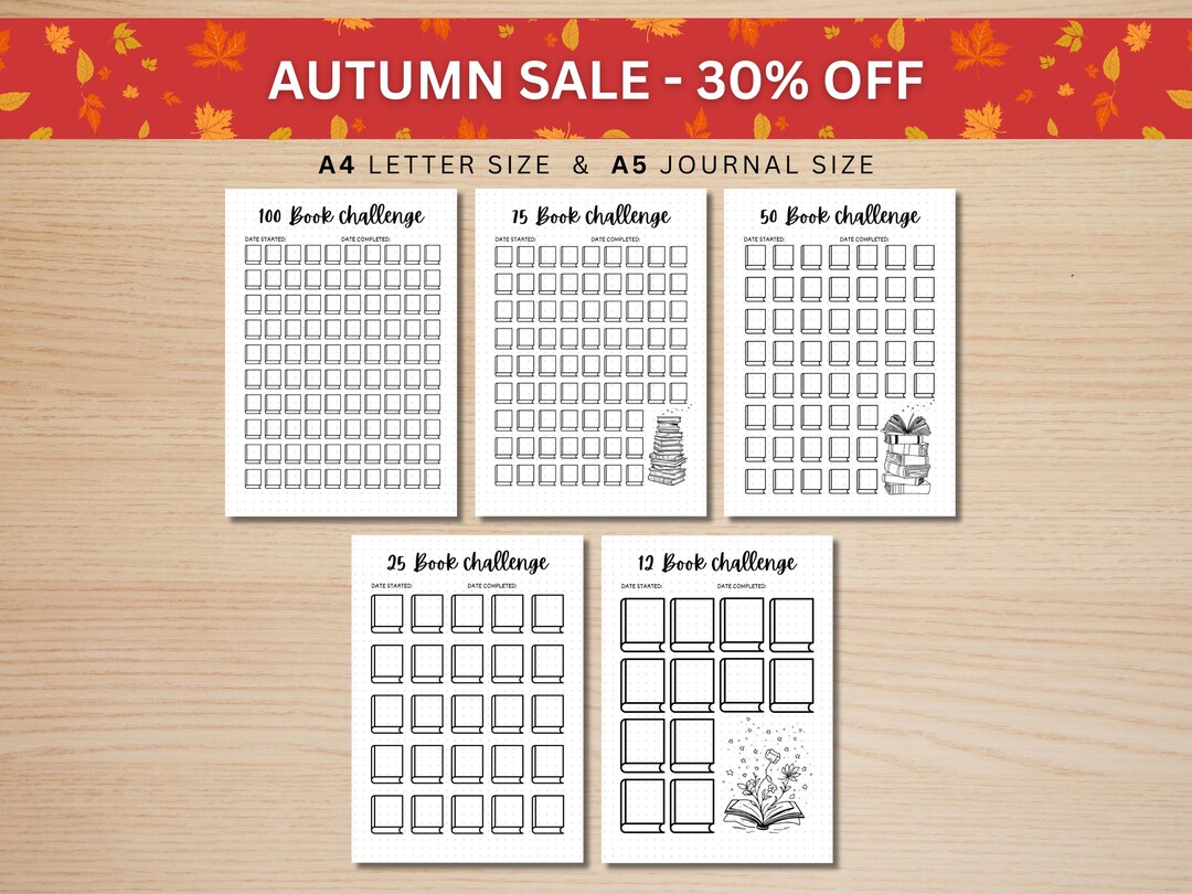 Buy Reading Challenge Bundle PRINTABLE Journal Page Reading Tracker ...
