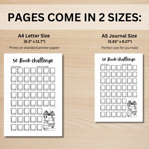 50 Book Reading Challenge - PRINTABLE Journal Page - Reading Tracker ...