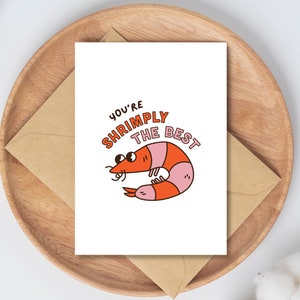 Tarjeta de agradecimiento divertida IMPRIMIBLE - Camarones La mejor tarjeta - Tarjeta de agradecimiento de juego de palabras - Tarjeta de agradecimiento Juego de palabras - Tarjeta divertida - Tarjeta para tarjeta de maestro