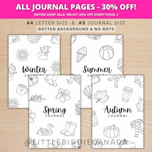 Saisonale Journal Titel Seiten - DRUCKBARE Journal Seite - Journal Deckblatt - Druckbare Planer Seite - Sommer - Herbst - Winter - Frühling Bild 1