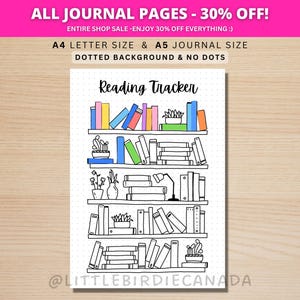 Bücherregal Lese Tracker - DRUCKBARE Journal Seite - Lese Log - Buch Journal Seite - Lese Tracker - Tägliche Habit Tracker - Buch Tracker