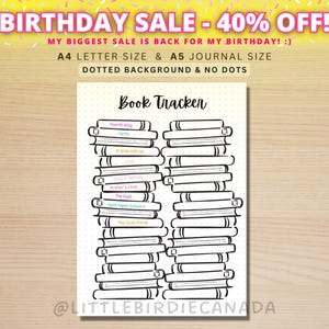 Book Tracker - Pagina di diario STAMPABILE - Diario del libro - Registro di lettura - Tracker di lettura - Tracker delle abitudini - Pagina di pianificazione stampabile - Registro del libro