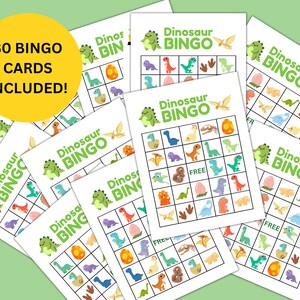 Printable Bingo Game for Kids Dinosaur Activity Printable Activity for ...