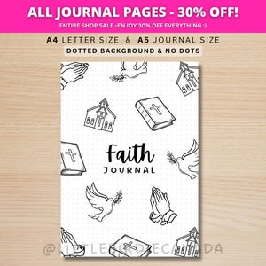 Faith Journal Title Page - PRINTABLE Journal Page - Religion Journal - Bible Study - Prayer Journal - Bible Journal - Sunday School Cover