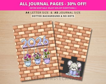 2026 Cover Page - COLOUR - 2026 Journal Page - PRINTABLE Title Page - 2026 Planner Cover - Printable Cover Page - A5 & A4 Size
